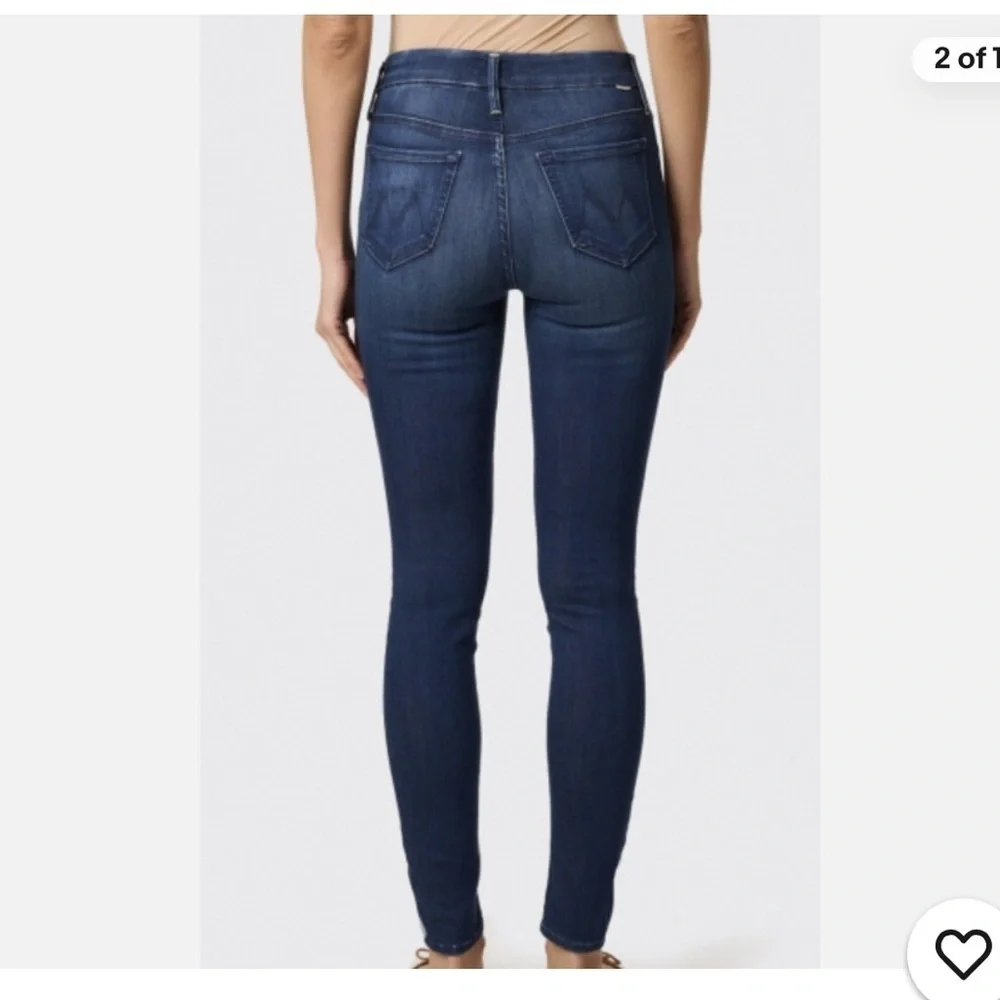 Mother, high waisted, looker ankle fray, Dark Blue Women's Jeans size 27 - Picture 11 of 11